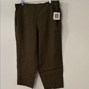 NWT Anne Klein Linen/Viscose Slim Crop Pant